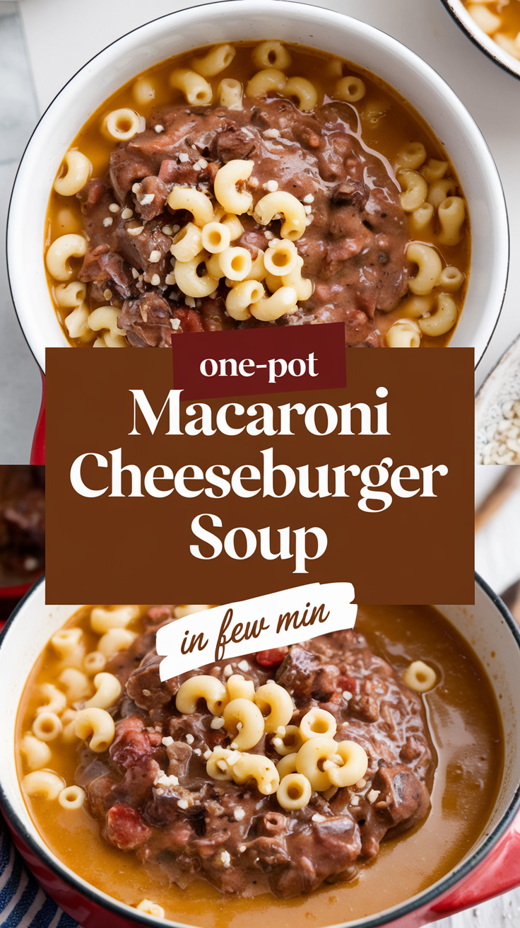 One-Pot Macaroni Cheeseburger Soup