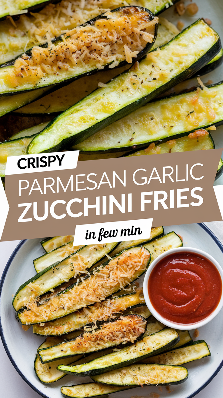 Crispy Parmesan Garlic Zucchini Fries
