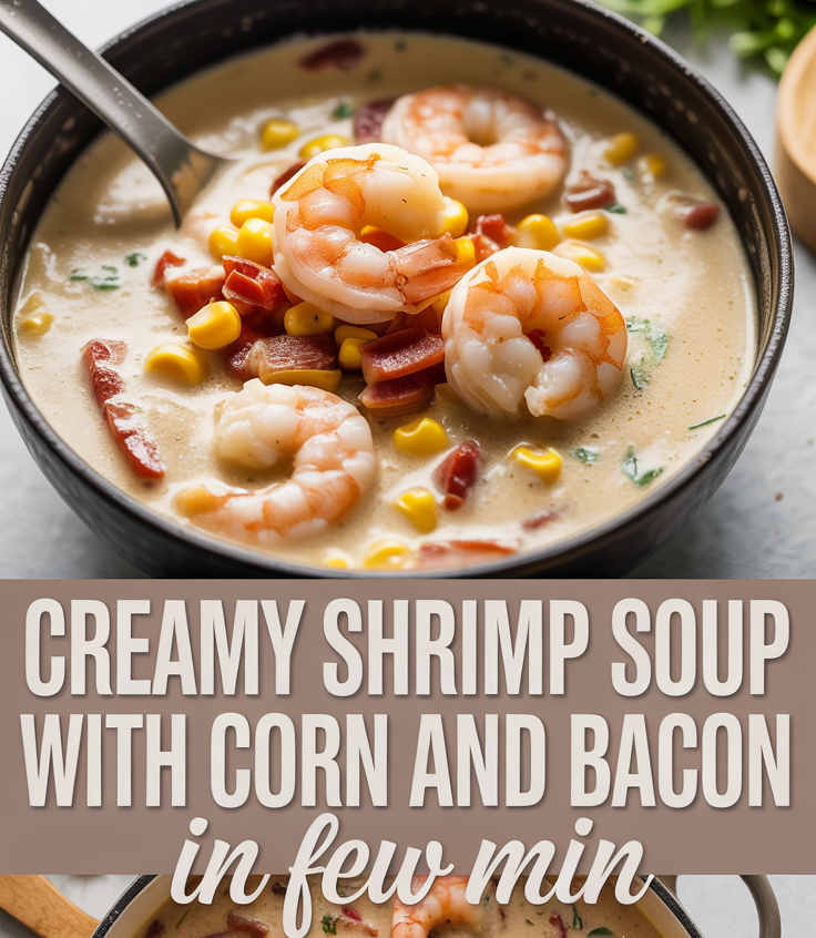 Creamy Shrimp Soup with Corn and Bacon