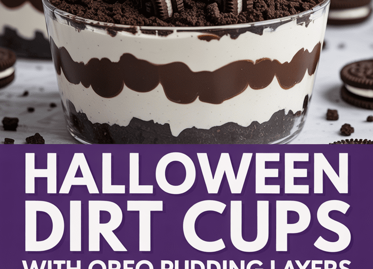 Halloween Dirt Cups Recipe with Oreo Pudding Layers