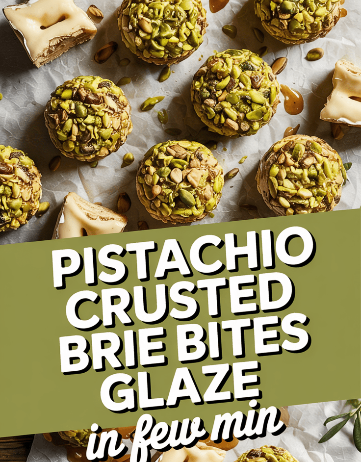 Pistachio Crusted Brie Bites with Honey Glaze