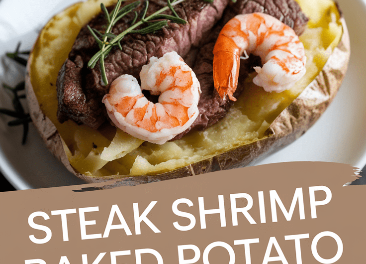 Steak, Shrimp, Baked Potato