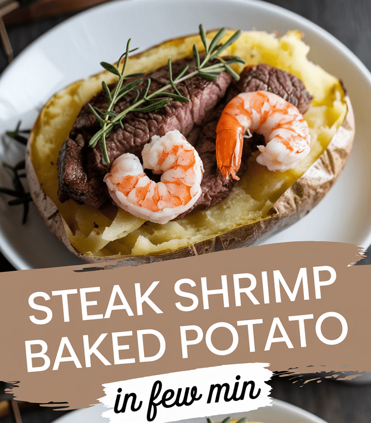 Steak, Shrimp, Baked Potato