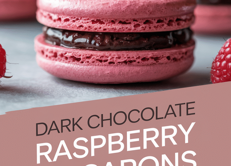 Dark Chocolate Raspberry Macarons