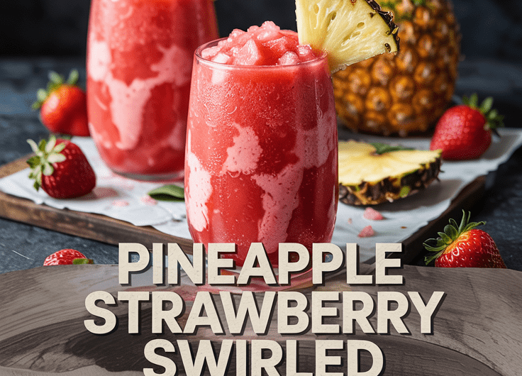 Pineapple Strawberry Swirled Slushies