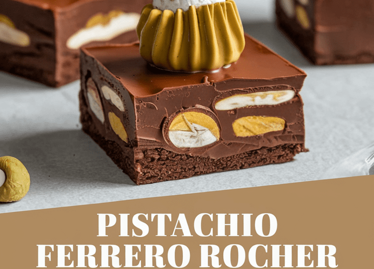 Pistachio Ferrero Rocher Brownies