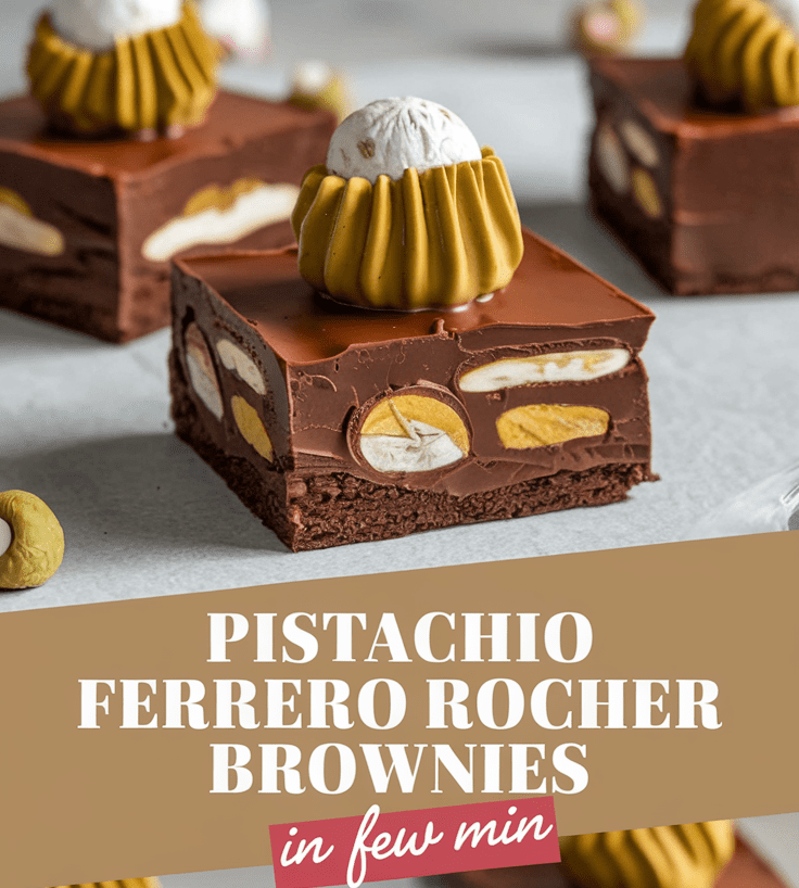 Pistachio Ferrero Rocher Brownies