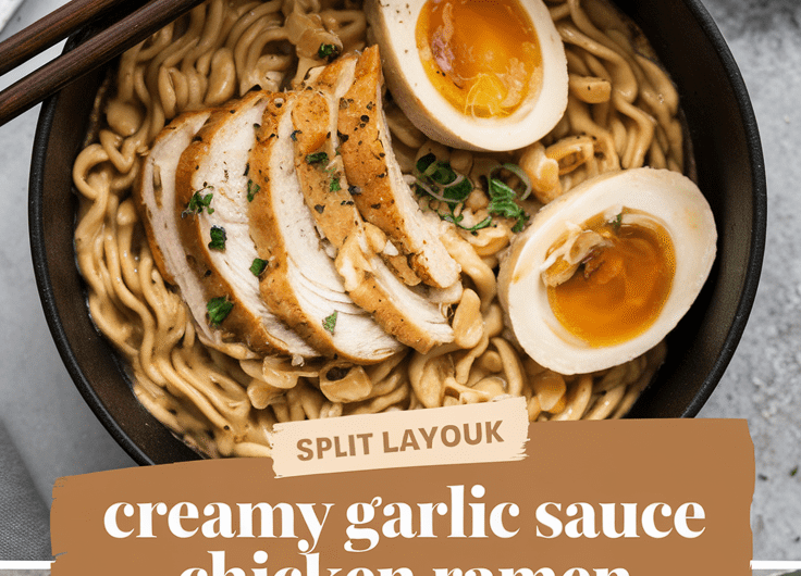 Creamy Garlic Sauce Chicken Ramen