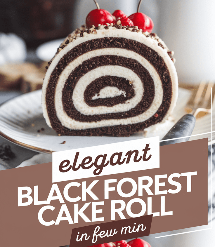 Elegant Black Forest Cake Roll