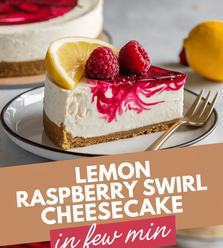 Lemon Raspberry Swirl Cheesecake