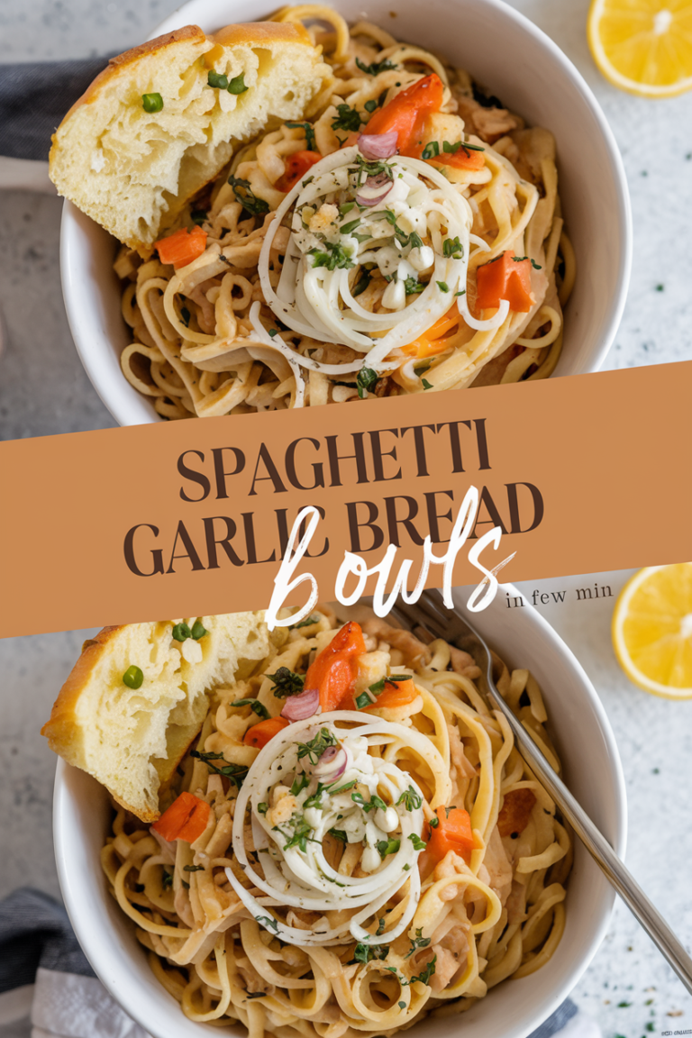 Spaghetti Garlic Bread Bowls