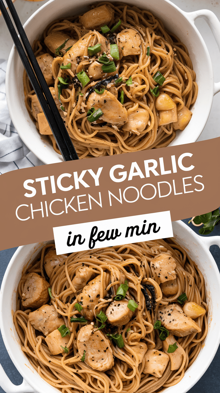 Sticky Garlic Chicken Noodles